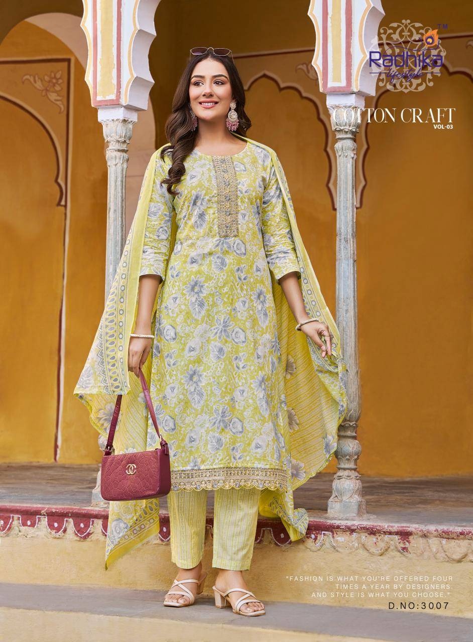 Radhika lifestyle cotton craft vol 3 Kurti exporters in Bangalore